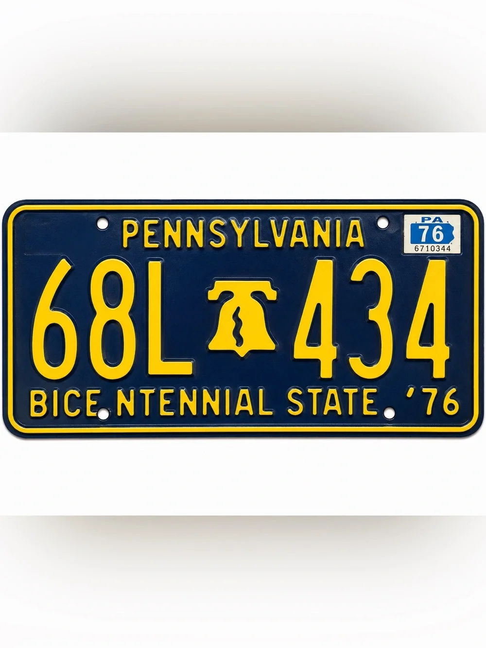 Pennsylvania Bicentennial State 1976 License Plate
